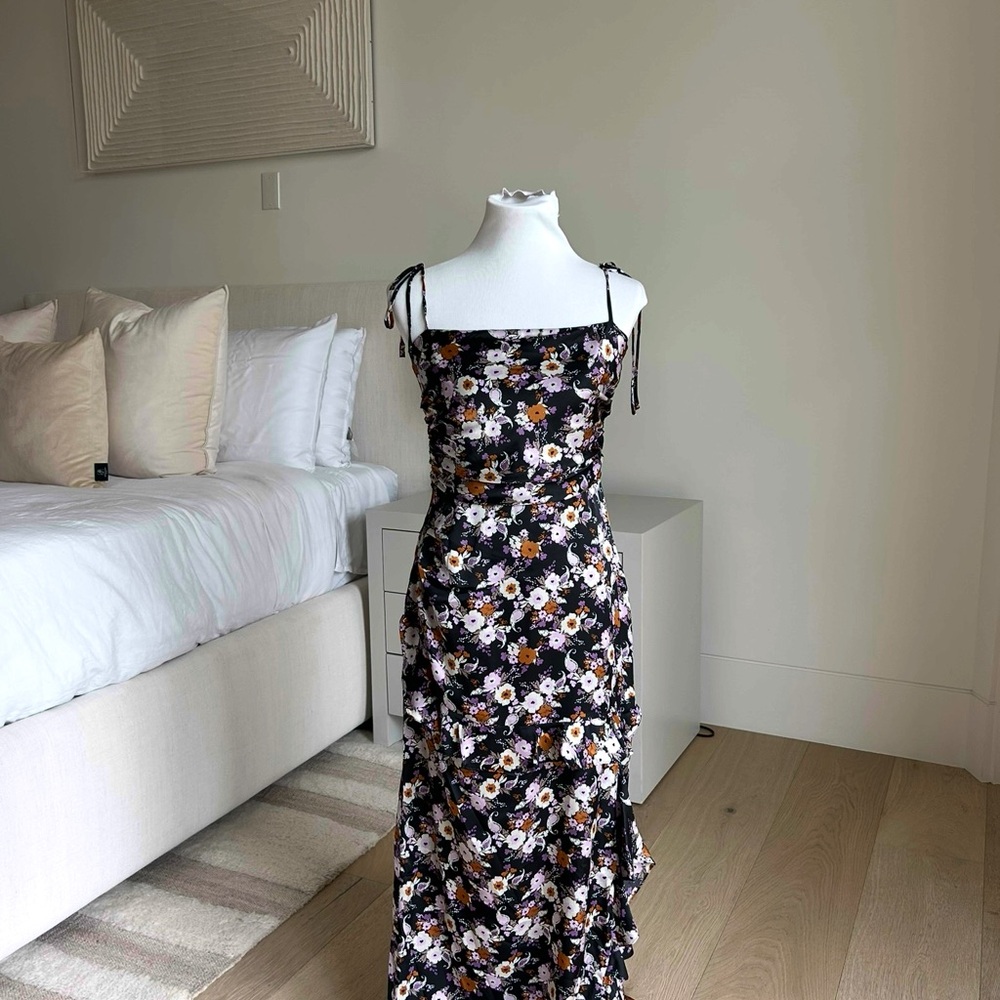 Wayf Black and Pink Sundress Sleeveless Square Neck Wedding (New, Tag Intact)